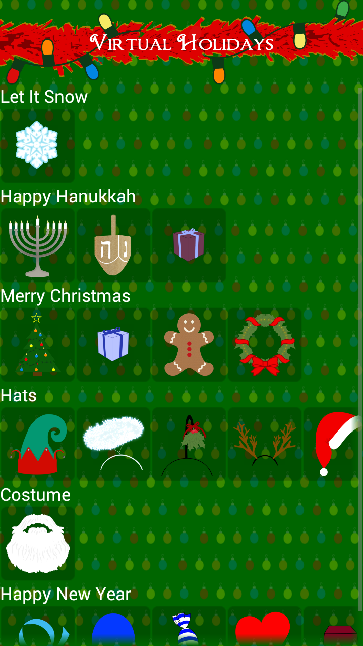 Virtual Holidays Main Screen